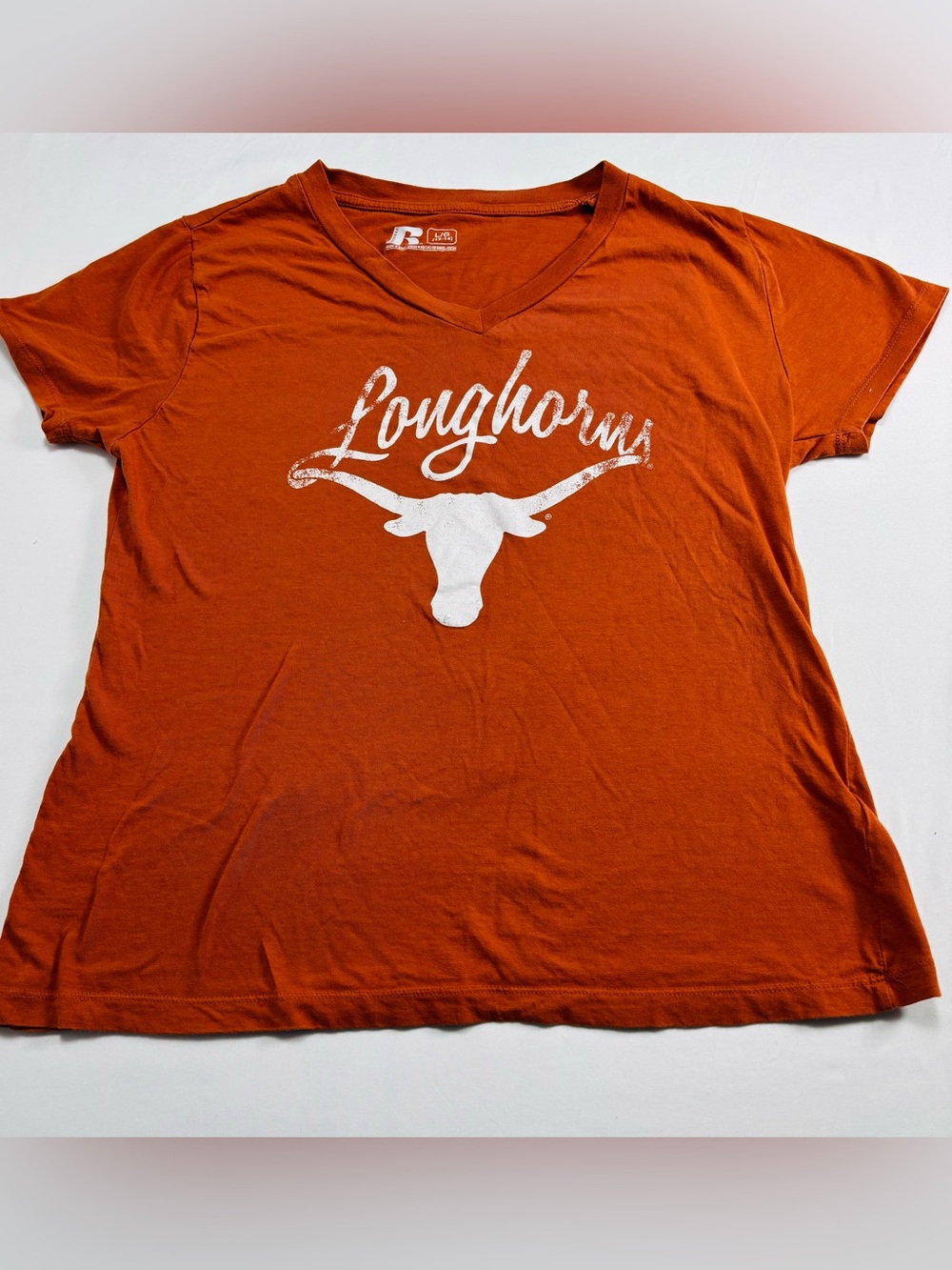 Longhorns White Logo Tee in Burnt Orange